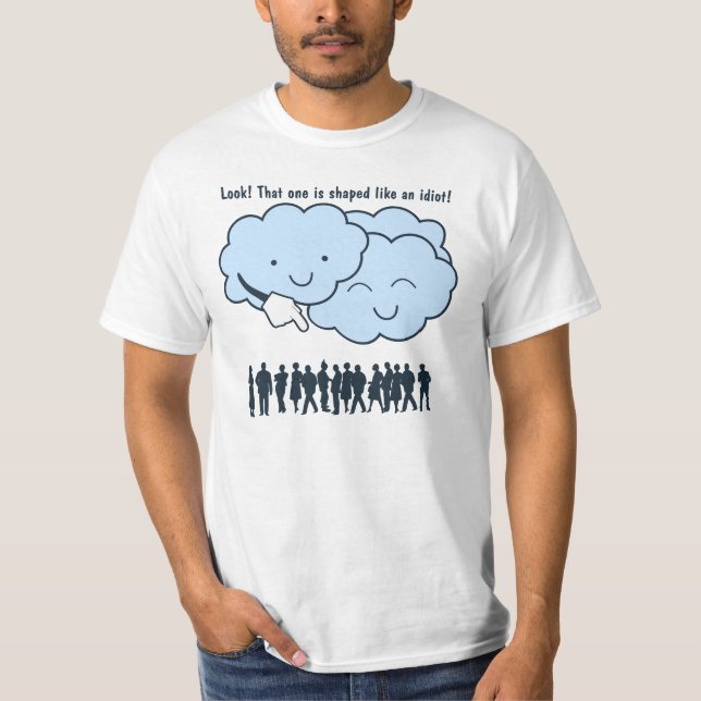 Human Shapes Cloud Humor T-Shirt (Front)