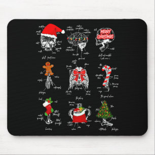 Human Skeleton Anatomy Christmas Medical Student X Mouse Pad
