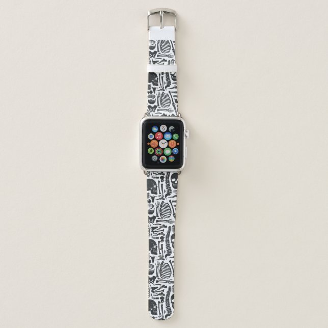 Human Skeleton Pattern Gothic Apple Watch Band (Front)