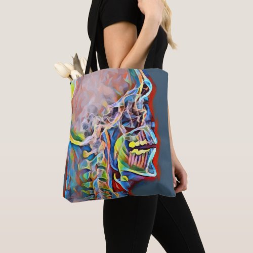 Human Skeleton Skull Abstract Anatomy original Art Tote Bag