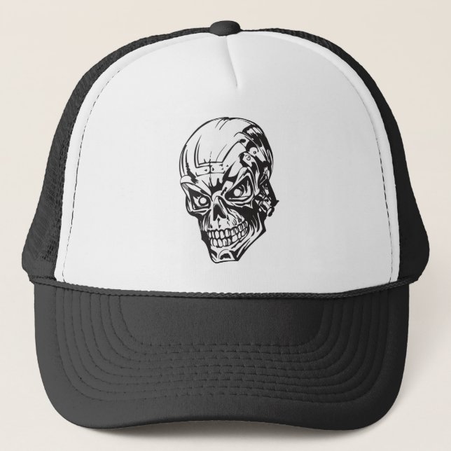 Human Skull 135 Trucker Hat (Front)