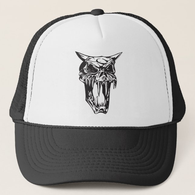 Human Skull 155 Trucker Hat (Front)