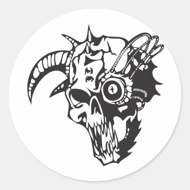 Human Skull 161 Classic Round Sticker (Front)