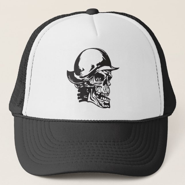 Human Skull 162 Trucker Hat (Front)