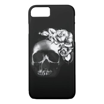 Human Skull And Roses Iphone 8/7 Case by deemac2 at Zazzle