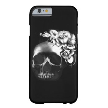 Human Skull And Roses Barely There Iphone 6 Case by deemac2 at Zazzle