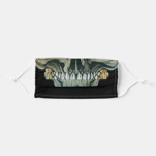 Human Skull Black Adult Cloth Face Mask | Zazzle