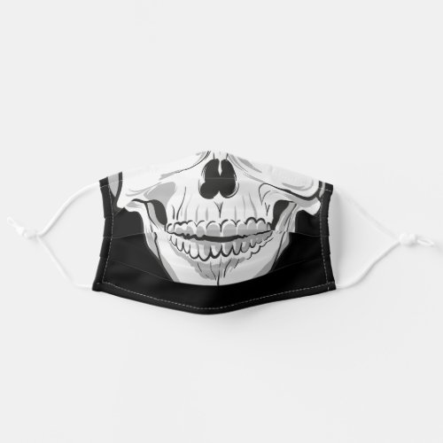 Human skull Black and White drawing Adult Cloth Face Mask