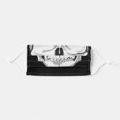 Human skull Black and White drawing Adult Cloth Face Mask (Front, Folded)