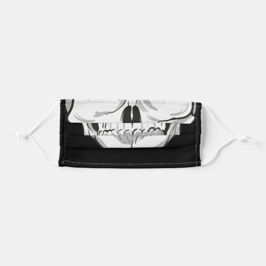 Human skull Black and White drawing Adult Cloth Face Mask (Front, Folded)