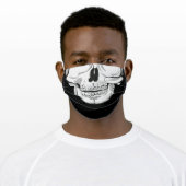 Human skull Black and White drawing Adult Cloth Face Mask (Worn)