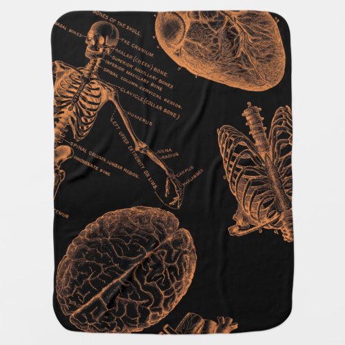 Human skull body skeleton Nurse halloween    Baby Blanket