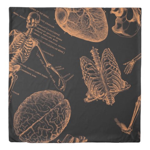 Human skull body skeleton Nurse halloween  Duvet Cover