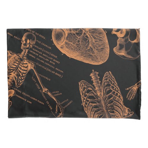 Human skull body skeleton Nurse halloween  Pillow Case