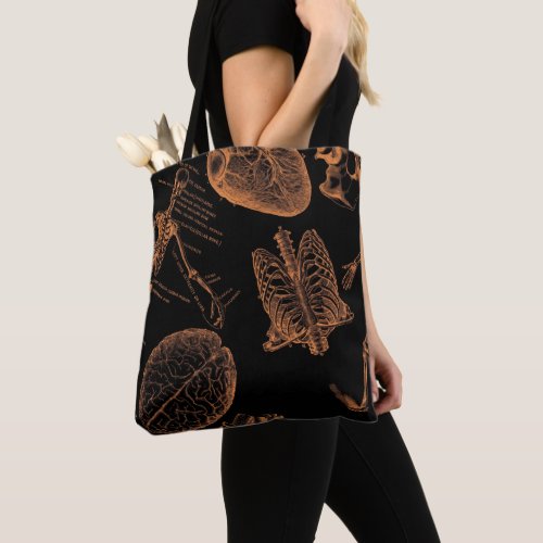 Human skull body skeleton Nurse halloween   Tote Bag