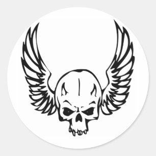 Human Skull Classic Round Sticker