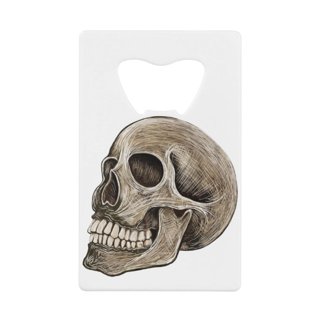 Human Skull Credit Card Bottle Opener (Front)