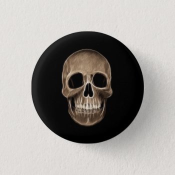 Human Skull Halloween X-ray Skeleton Button by Aurora_Lux_Designs at Zazzle