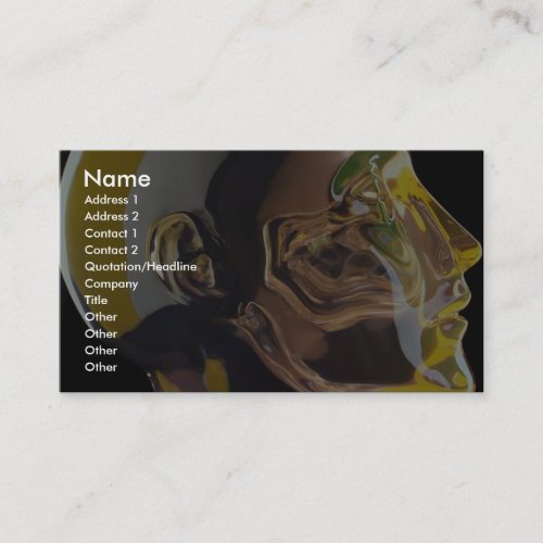 Human skull model in glass business card template