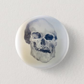 Human Skull - Pencil Drawing Button by boblet at Zazzle