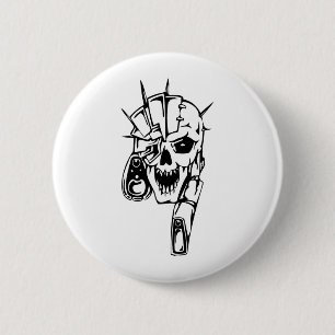 Human Skull Pinback Button
