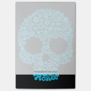 Human Skull With Flower Elements Post-it Notes