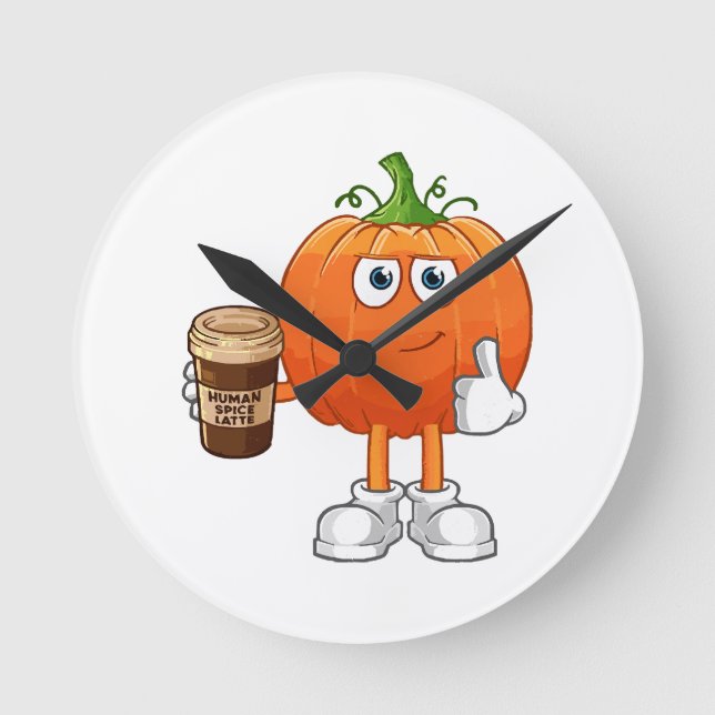 Human Spice Latte Round Clock (Front)