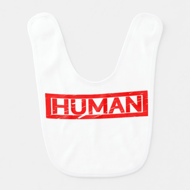 Human Stamp Baby Bib (Front)