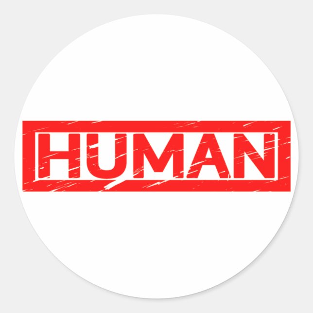 Human Stamp Classic Round Sticker (Front)