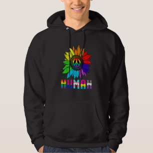 Human Sunflower Rainbow Lgbt Flag Gay Pride Proud Hoodie