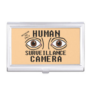 Human Surveillance Camera Dry Humor Business Card Case