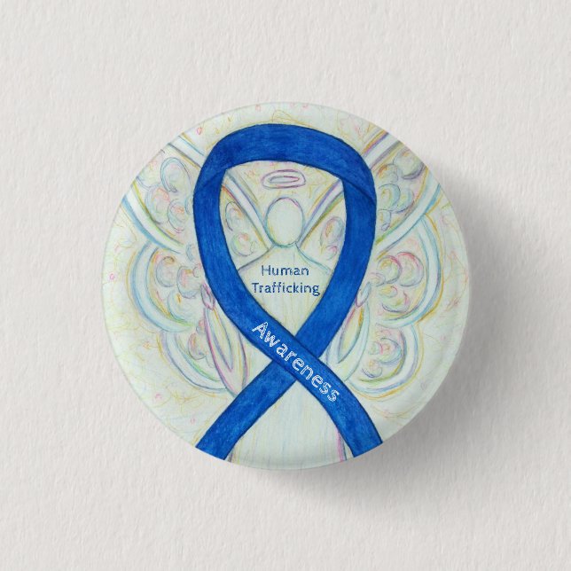Human Trafficking Awareness Angel Ribbon Pin (Front)