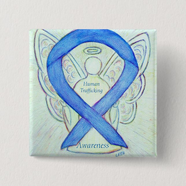 Human Trafficking Awareness Angel Ribbon Pin (Front)