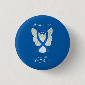 Human Trafficking Awareness Angel Ribbon Pin