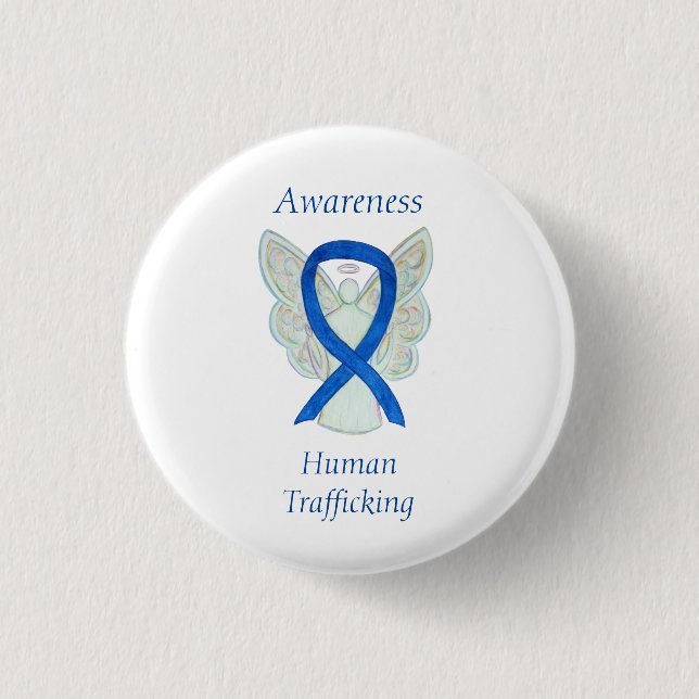 Human Trafficking Awareness Angel Ribbon Pin (Front)