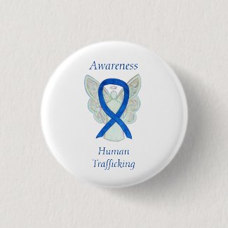 Human Trafficking Awareness Angel Ribbon Pin