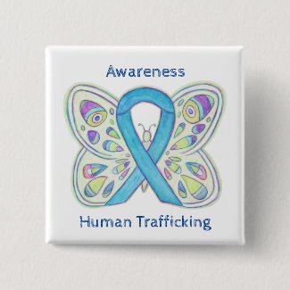 Human Trafficking Awareness Butterfly Ribbon Pin