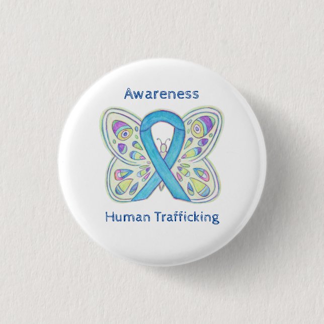 Human Trafficking Awareness Butterfly Ribbon Pin (Front)
