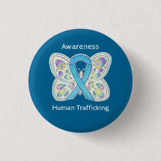 Human Trafficking Awareness Butterfly Ribbon Pin