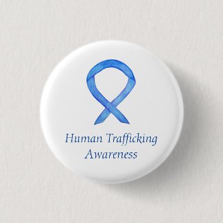 Human Trafficking Awareness Ribbon Custom Pin