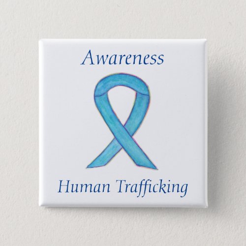 Human Trafficking Awareness Ribbon Custom Pin