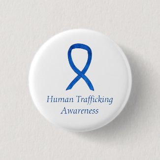 Human Trafficking Awareness Ribbon Custom Pin