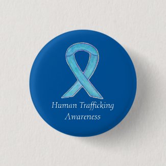 Human Trafficking Awareness Ribbon Custom Pin