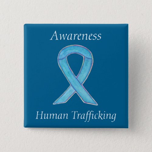 Human Trafficking Awareness Ribbon Custom Pin