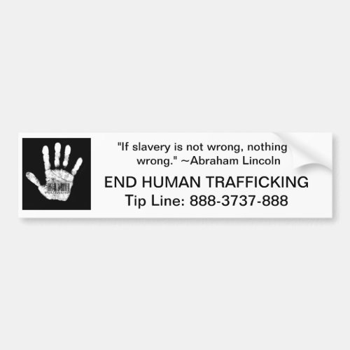 Human Trafficking Tip Line Bumper Sticker