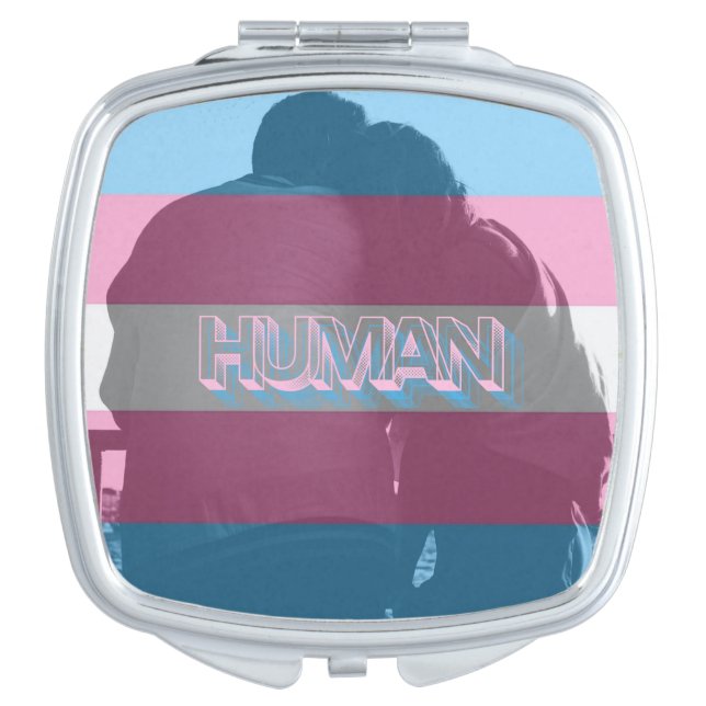 Human Trans Pride Compact Mirror (Front)