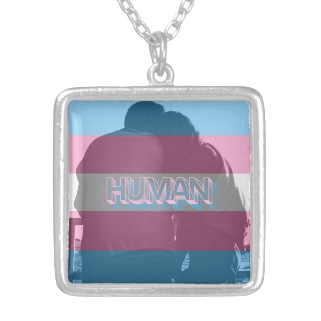 Human Trans Pride Necklace (Front)