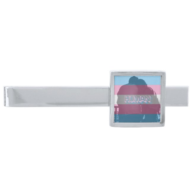 Human Trans Pride Tie Bar (Front)