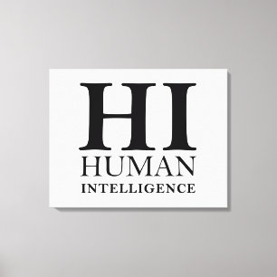 Human vs. AI typographic concept design Canvas Print