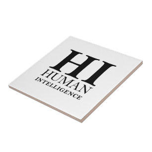 Human vs. AI typographic concept design Ceramic Tile
